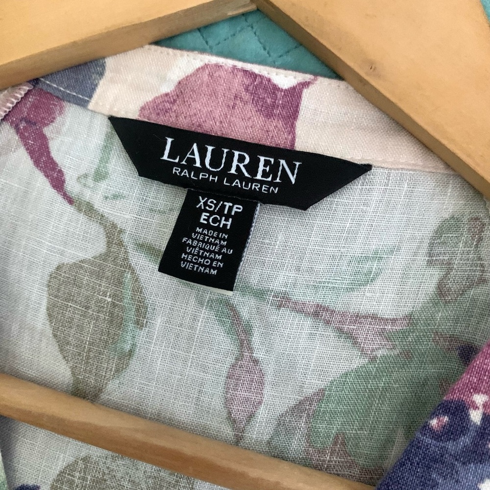 Ralph Lauren Floral Linen Flutter Sleeve Top - Picture 5 of 11